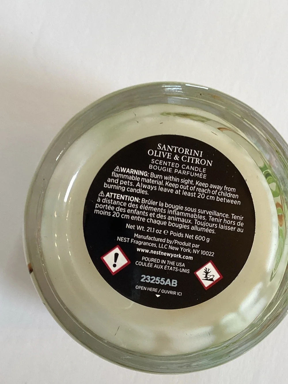 NEST Fragrances Santorini Olive & Citron Candle large size triple wick